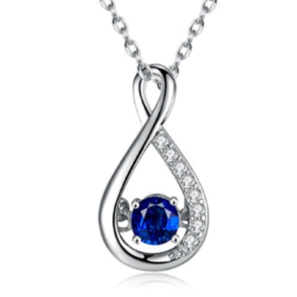Jewelry - Lab Created Blue Sapphire Infinity Necklace